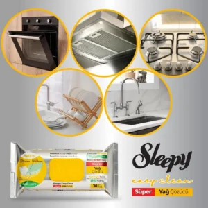 Sleepy Yağ Çözücü Easy Clean Yüzey Temizlik Havlusu&Mendili 30 Yaprak