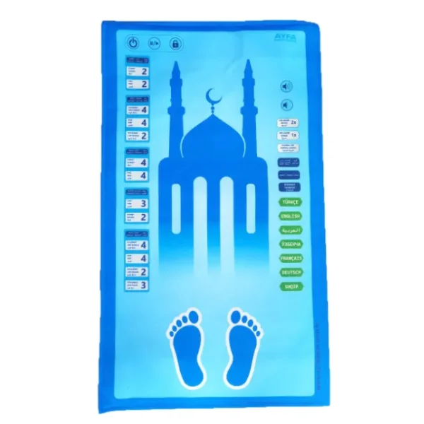 Sesli Konuşan 7 Dilde Namaz Kıldıran Çocuk Seccade Mavi – Benim Seccadem